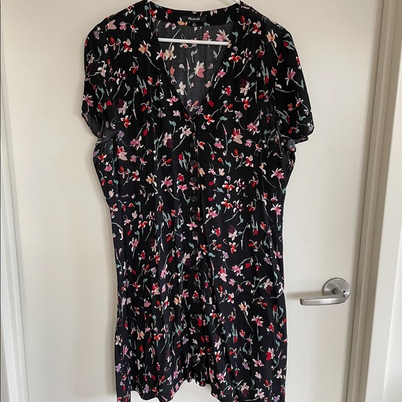 Madewell Black Floral Dress - Picture 9 of 12